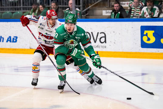 Rögles Albin Sundsvik och Timrås Joonas Lyytinen