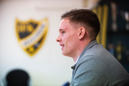 IFK Hässleholms Axel Henriksson i Hässleholm 15 mars 2024