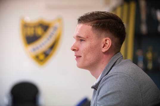 IFK Hässleholms Axel Henriksson i Hässleholm 15 mars 2024
