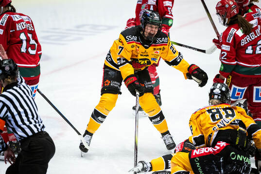 Luleås Jaycee Magwood jublar