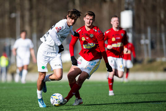 under fotbollsmatchen i träningsmatchen mellan Helsingborg