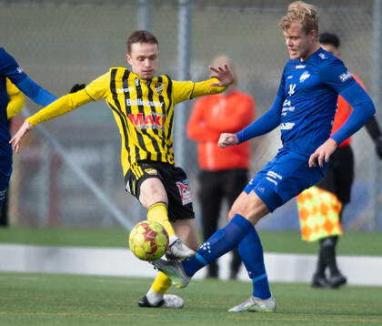 IFK Hässleholms Philip Berndt i träningsmatchen mellan