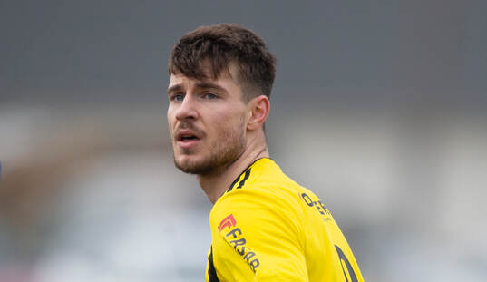 IFK Hässleholms Emil Voughan i träningsmatchen mellan IFK