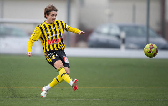 IFK Hässleholms Gustav Winroth i träningsmatchen mellan