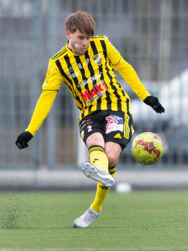 IFK Hässleholms Elliot Pramberg i träningsmatchen mellan