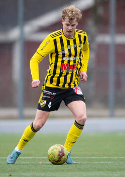 IFK Hässleholms Elmar Lindqvist i träningsmatchen mellan