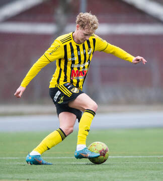 IFK Hässleholms Elmar Lindqvist i träningsmatchen mellan