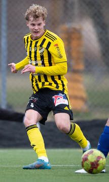IFK Hässleholms Elmar Lindqvist i träningsmatchen mellan