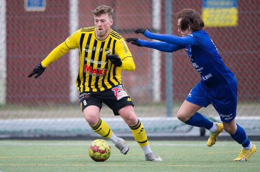 IFK Hässleholms Teddy Bergqvist i träningsmatchen mellan