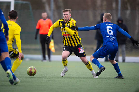 IFK Hässleholms Teddy Bergqvist i träningsmatchen mellan