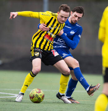 IFK Hässleholms Philip Berndt i träningsmatchen mellan