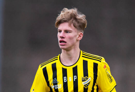 IFK Hässleholms Noel Larsson i träningsmatchen mellan IFK