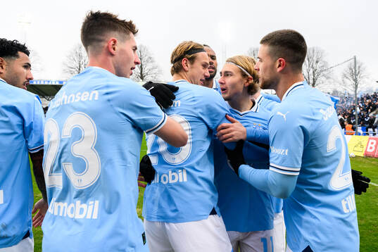 Malmö FFs Lasse Berg Johnsen, Erik Botheim, Sebastian
