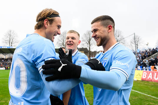 Malmö FFs Erik Botheim, Sebastian Jörgensen och Gabriel