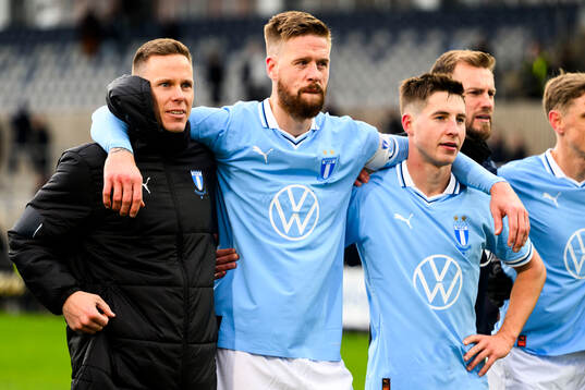 Malmö FFs Niklas Moisander, Pontus Jansson och Lasse Berg