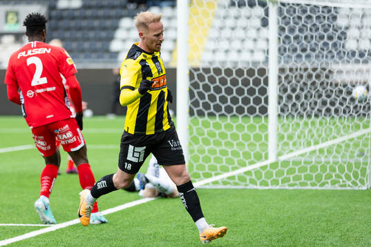 BK Häckens Mikkel Rygaard Jensen jublar