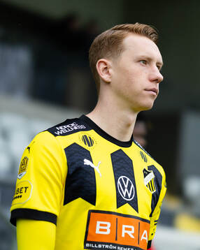 BK Häckens Julius Lindberg innan träningsmatchen i