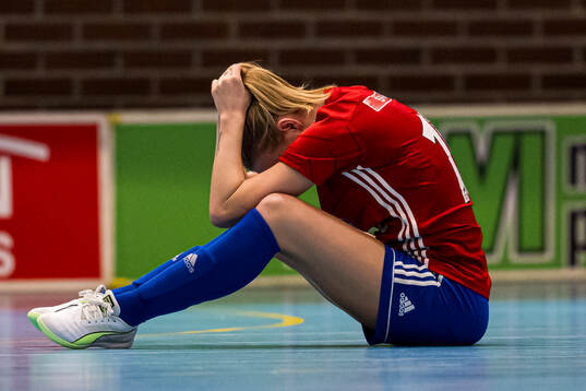 Anna Balstad Vågen of Skeid looks dejected