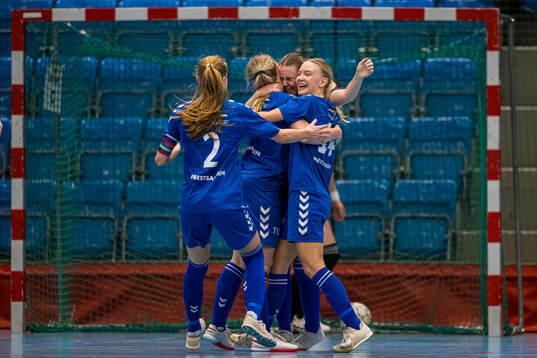 Andrea Holm Aune of Tiller celebrates