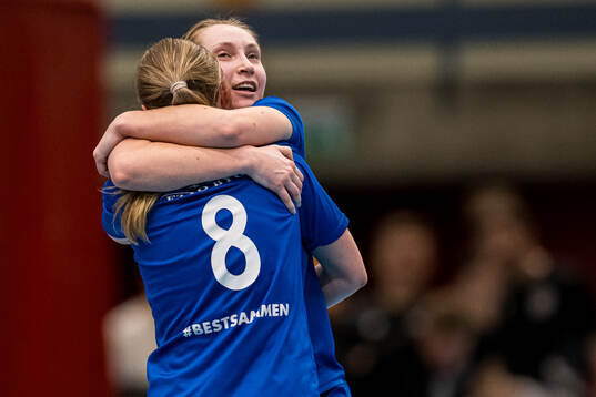 Vilde Bjørgård Kristiansen of Tiller celebrates