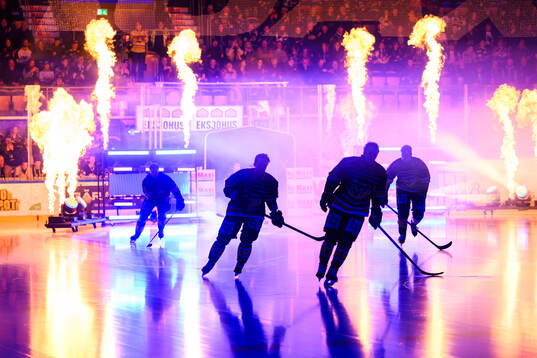 HV71s spelare åker in på isen