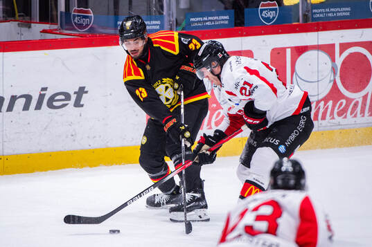Brynäs Tyler Vesel och Nybros Janne Väyrynen