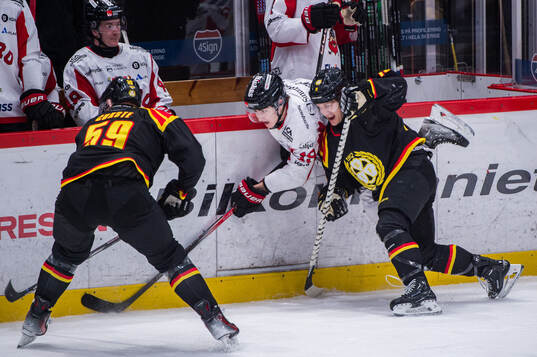 Nybros Daniel Ljungman och Brynäs Tyler Kelleher