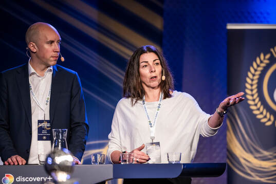 Simon Åström, SEF, och Andrea Möllerberg,