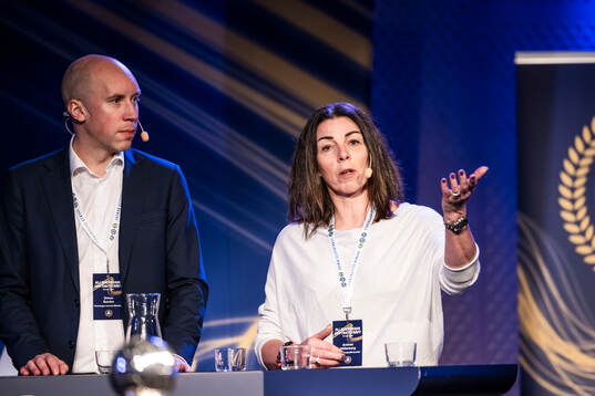Simon Åström, SEF, och Andrea Möllerberg,