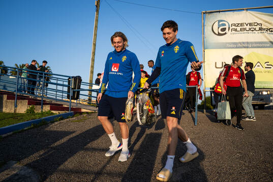 Emil Forsberg and Victor Nilsson Lindelöf of the Swedish