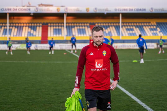 Assistant coach Sebastian Larsson of the Swedish men's
