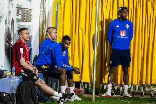 Emil Forsberg, Alexander Isak and Anthony Elanga of the