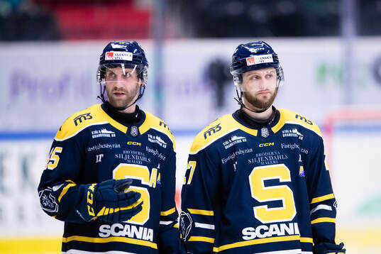 Södertäljes Sebastian Dyk och Daniel Norbe deppar