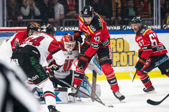 Örebros målvakt Jonas Arntzen och Luleås Oscar Eklind