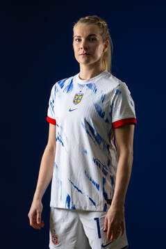 Ada Hegerberg of the Norwegian national football team poses