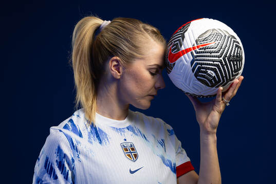 Ada Hegerberg of the Norwegian national football team poses
