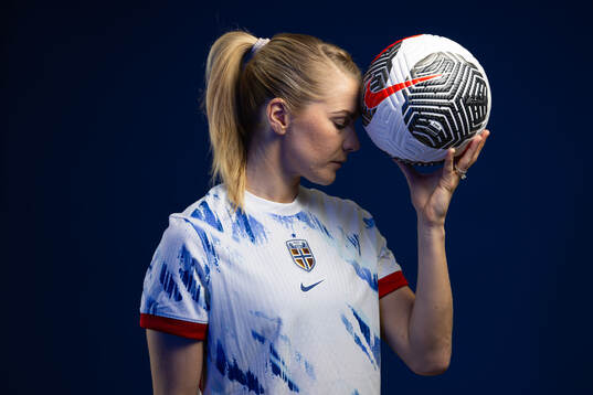 Ada Hegerberg of the Norwegian national football team poses