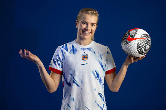 Ada Hegerberg of the Norwegian national football team poses