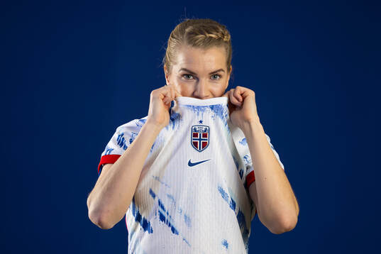 Ada Hegerberg of the Norwegian national football team poses