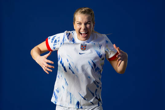 Ada Hegerberg of the Norwegian national football team poses