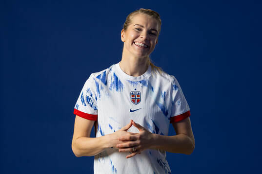 Ada Hegerberg of the Norwegian national football team poses