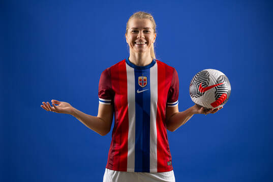 Ada Hegerberg of the Norwegian national football team poses