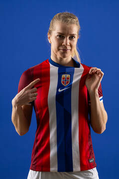 Ada Hegerberg of the Norwegian national football team poses
