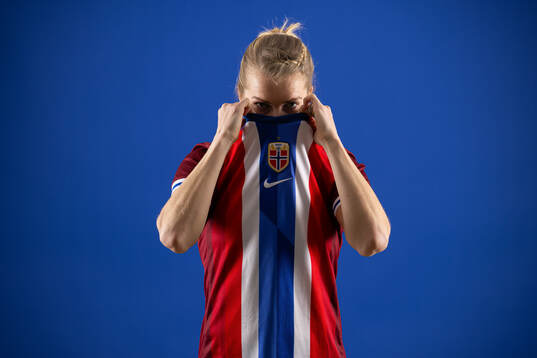 Ada Hegerberg of the Norwegian national football team poses