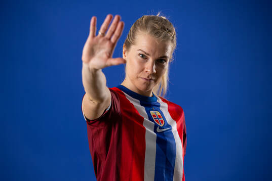 Ada Hegerberg of the Norwegian national football team poses