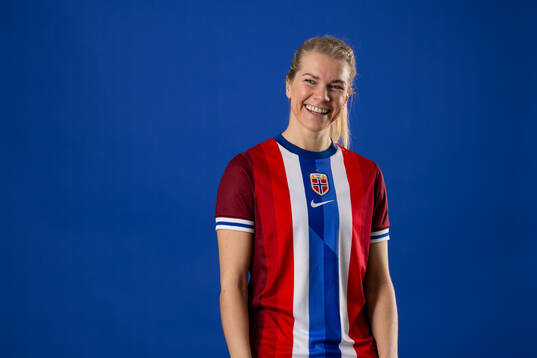 Ada Hegerberg of the Norwegian national football team poses