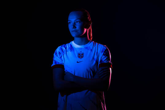 Frida Maanum of the Norwegian national football team poses