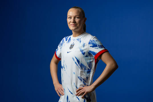 Frida Maanum of the Norwegian national football team poses