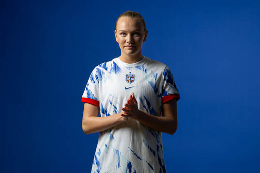 Frida Maanum of the Norwegian national football team poses