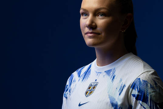 Frida Maanum of the Norwegian national football team poses
